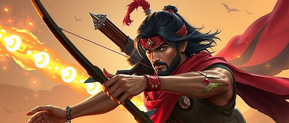 Apex Avengers - Arjun Verma Arjun Verma character from Apex Avengers showing modern archer with traditional Rajput influences