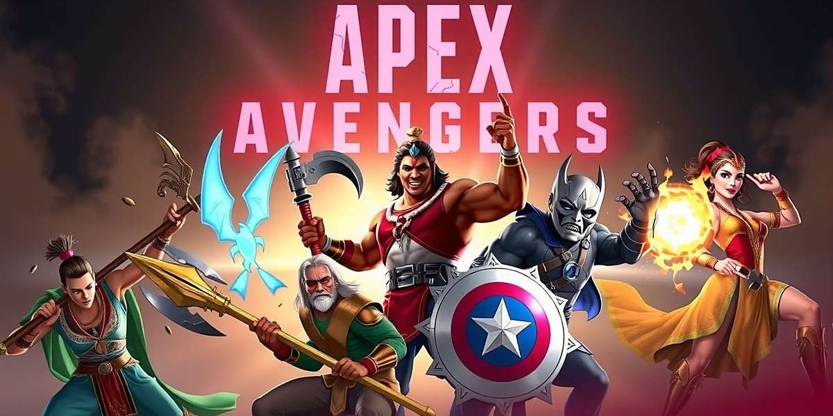 Apex Avengers Game Cover Apex Avengers game cover showing Indian superhero team in action poses with mythological weapons